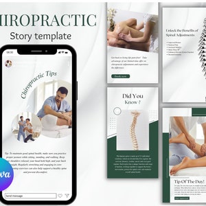 Chiropractic Instagram Story Template | ditable Canva Templates, chiropractic doctor, medical care business, chiropractic Instagram