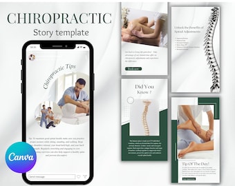 Chiropractic Instagram Story Templates: Editable Canva Designs