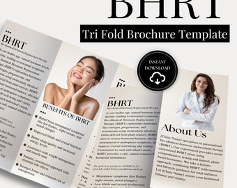 BHRT Tri-Fold Brochure Template: Hormone Therapy (Edit in Canva)