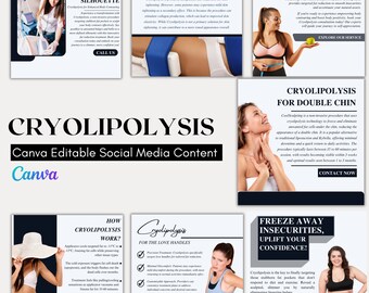 Cryolipolysis Instagram Post Templates: Body Sculpting Canva Designs (Digital Download)