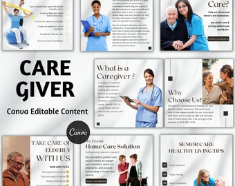 May include: A collage of images promoting senior care services. The images feature nurses, seniors, and text that highlights the benefits of home care, senior care, and healthy living tips. The text includes phrases like "Caregiver", "Take Care of Elderly with Us", "Senior Care Healthy Living Tips", and "Why Choose Us?"