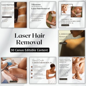 Laser Hair Removal Template | Hair Removal Template | Social Media Templates | Laser Hair Clinic | Canva Template for Social Media