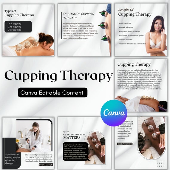 Cupping Therapy Canva Templates: Marketing & Promotion (Digital Download)
