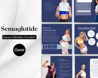 Semaglutide Weight Loss Instagram Posts: Canva Template (Instant Download)