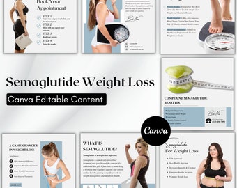 Semaglutide Weight Loss Instagram Posts: Canva Template (Instant Download)