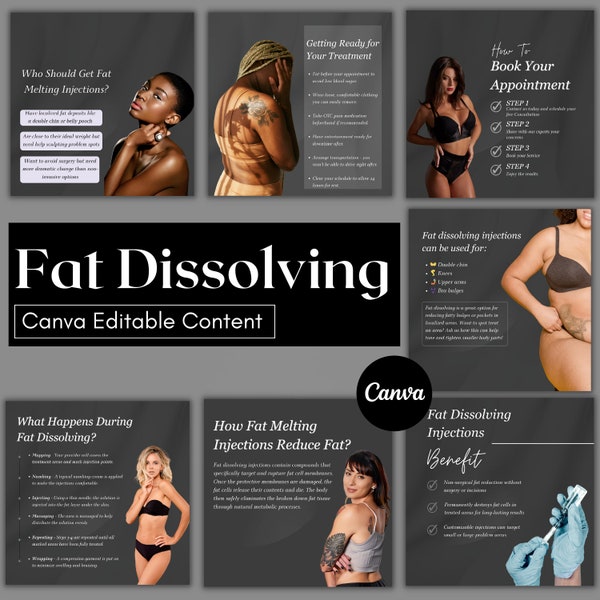 Fat Dissolving Injections Canva Template - Editable, Fat Dissolving Injectable Treatments