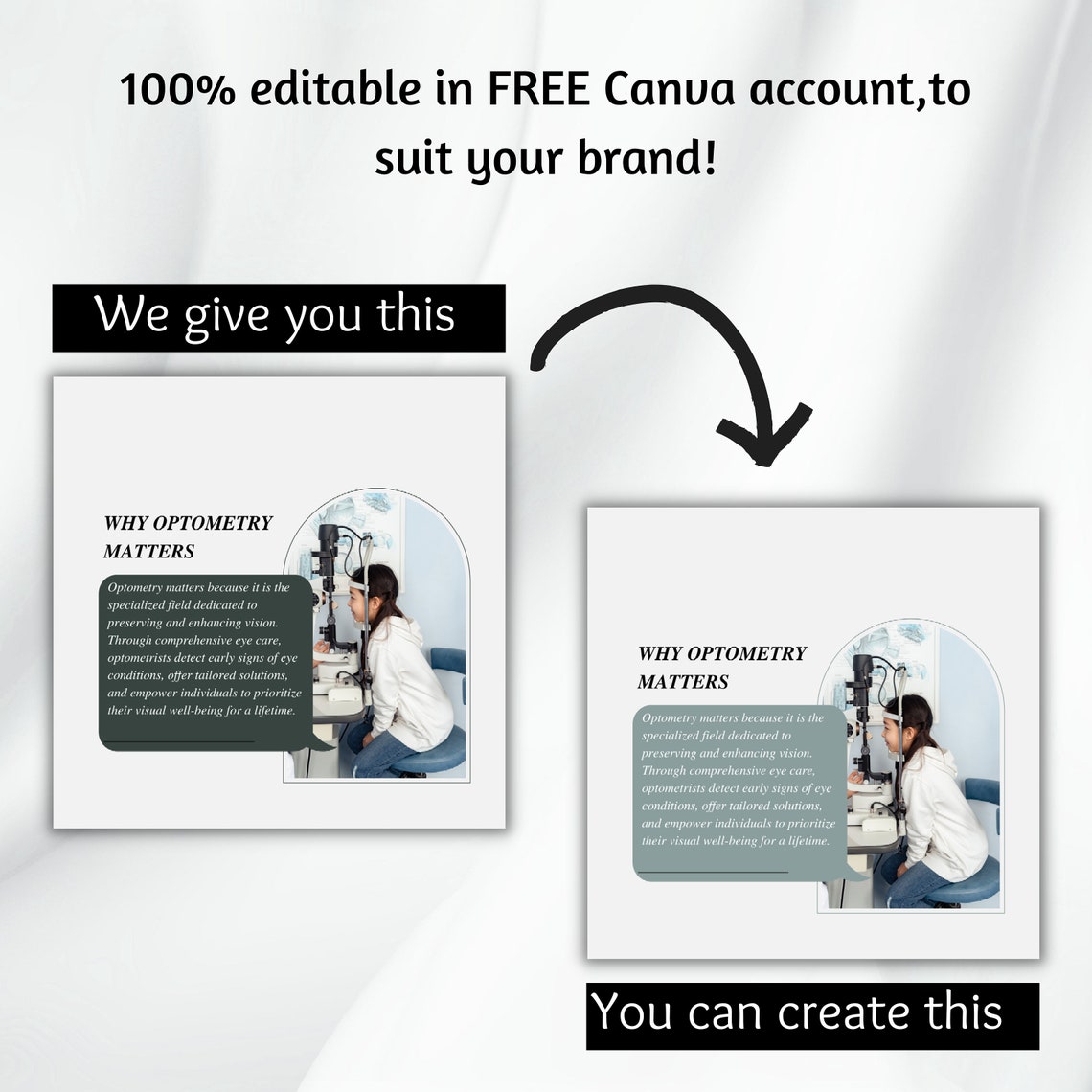 50 Optometry Instagram Post Templates | Optician Branding | Optical ...