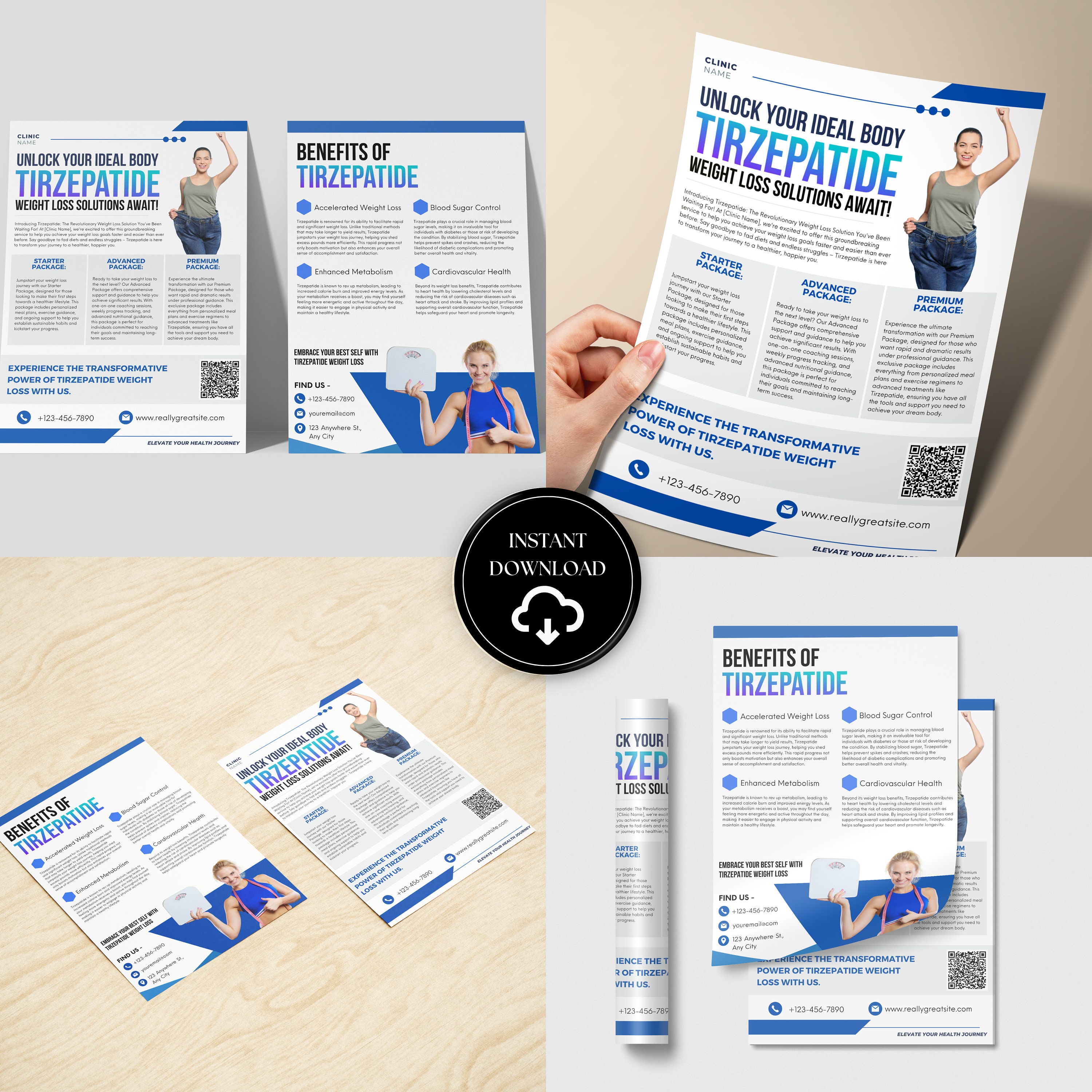 Tirzepatide Weight Loss Flyer Editable Flyer Template Ready to Print ...