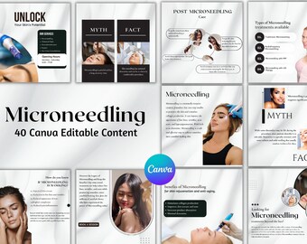 Microneedling Instagram Templates: Hautpflege Social Media (Canva Editable)
