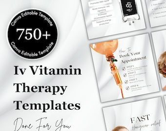 IV Therapy Templates | Canva IV Hydration | Nurse Injector | Vitamin C Drip | Infusion Post Templates | Canva Editbale Templates
