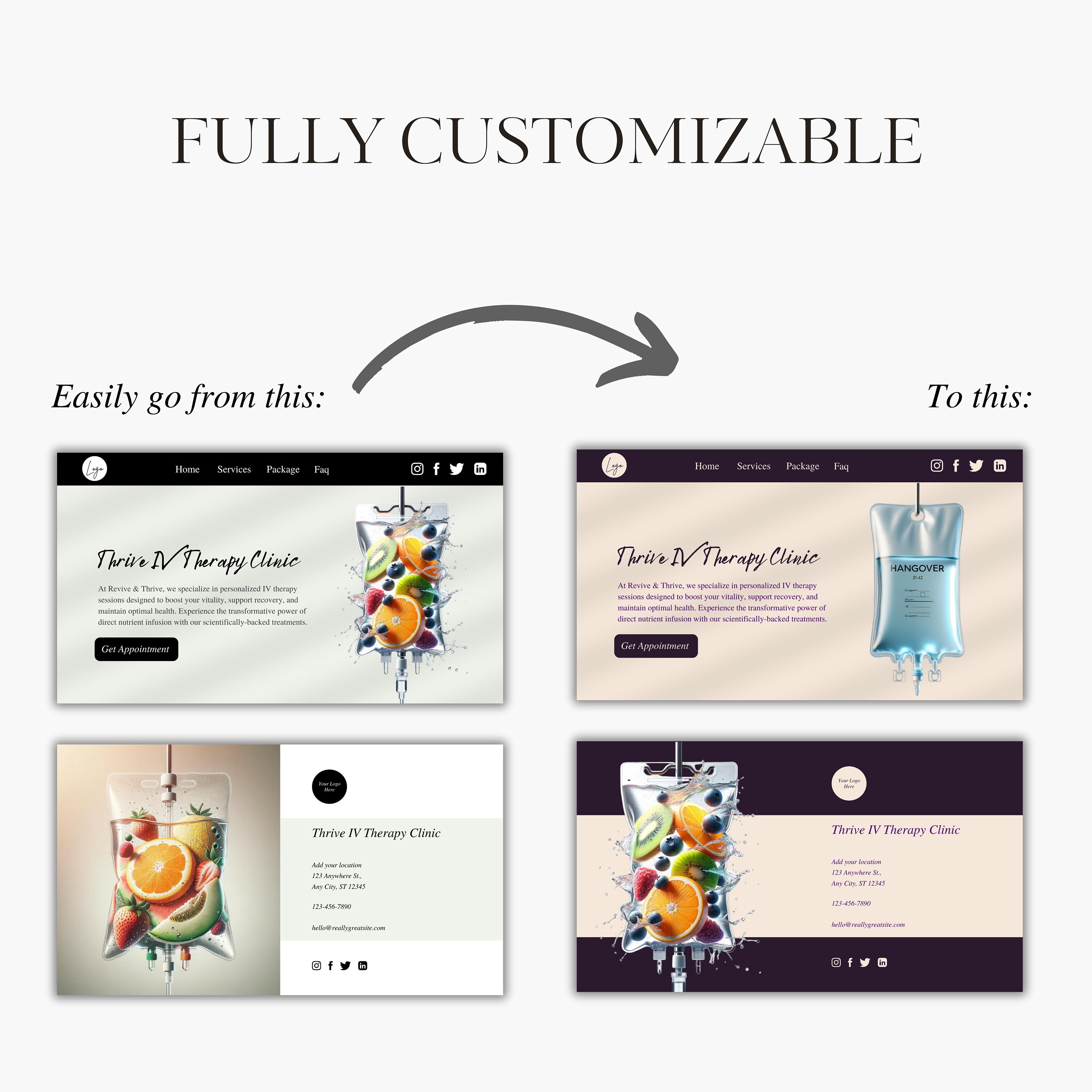 IV Therapy Website Template Canva Landing Page Etsy