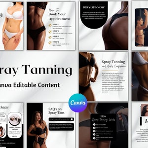 Spray Tan Instagram Templates | Canva Editable Marketing Bundle