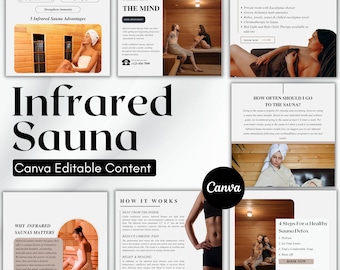 Infrared Sauna Therapy , Instagram Posts, Social Media Templates, Canva Instagram Template, Social Media Flyer, Edit in Canva, DIY Template