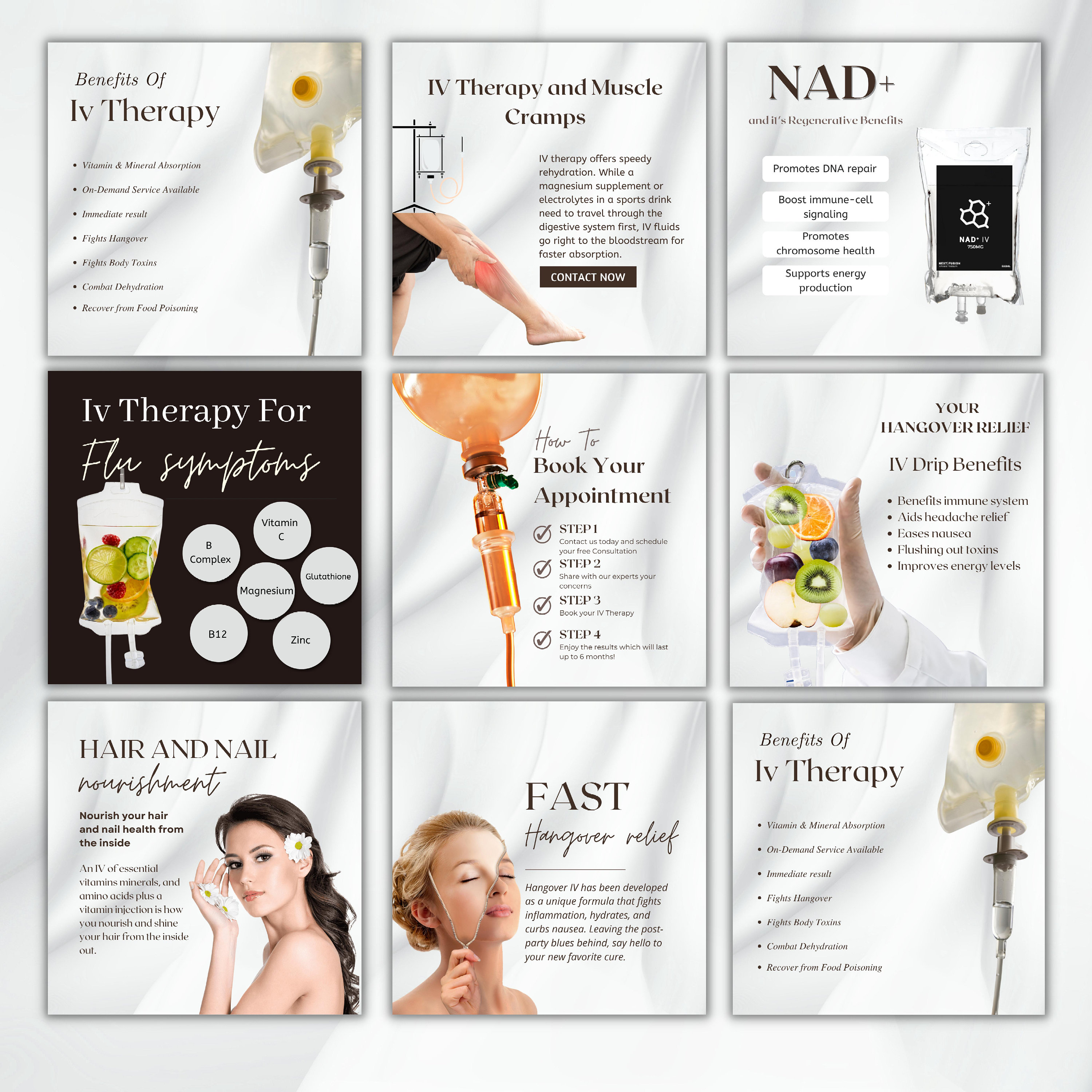 IV Therapy Templates Canva IV Hydration Nurse Injector Vitamin C Drip
