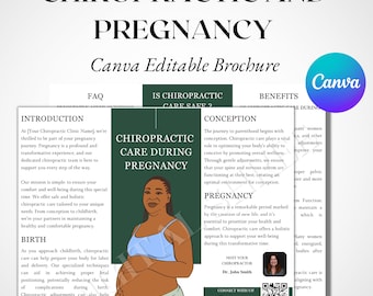 Chiropractic Pregnancy Brochure Template: Editable Canva PDF