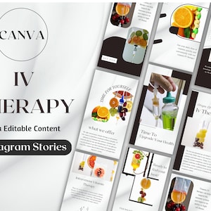 IV Therapie Instagram-verhaalsjablonen | Intraveneuze vitaminetherapie | Canva IV Hydratatie | Vitamine C-infuus | Canva Editbale-sjablonen