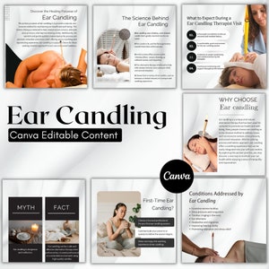 Ear Candling Therapist Instagram Template - Canva Editable | Ear Candling Therapist | Instagram Branding