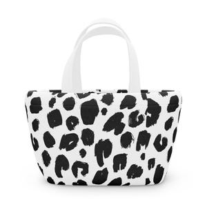 Bolsa de almuerzo con estampado de leopardo: elegante bolso para el trabajo, la escuela o picnics, un regalo ideal para amantes de la comida, una moderna hielera térmica.