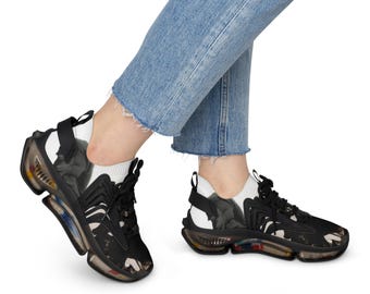 Women's Mesh Sneakers black and white
