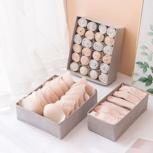 3 Pieces Underwear Organizer Bra Underwear, Foldable Organizer Storage Box Closet Scarves Sock