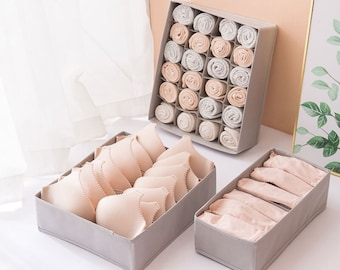 3 Pieces Underwear Organizer Bra Underwear, Foldable Organizer Storage Box Closet Scarves Sock