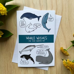 Carte de vœux mariage/fiançailles Baleine