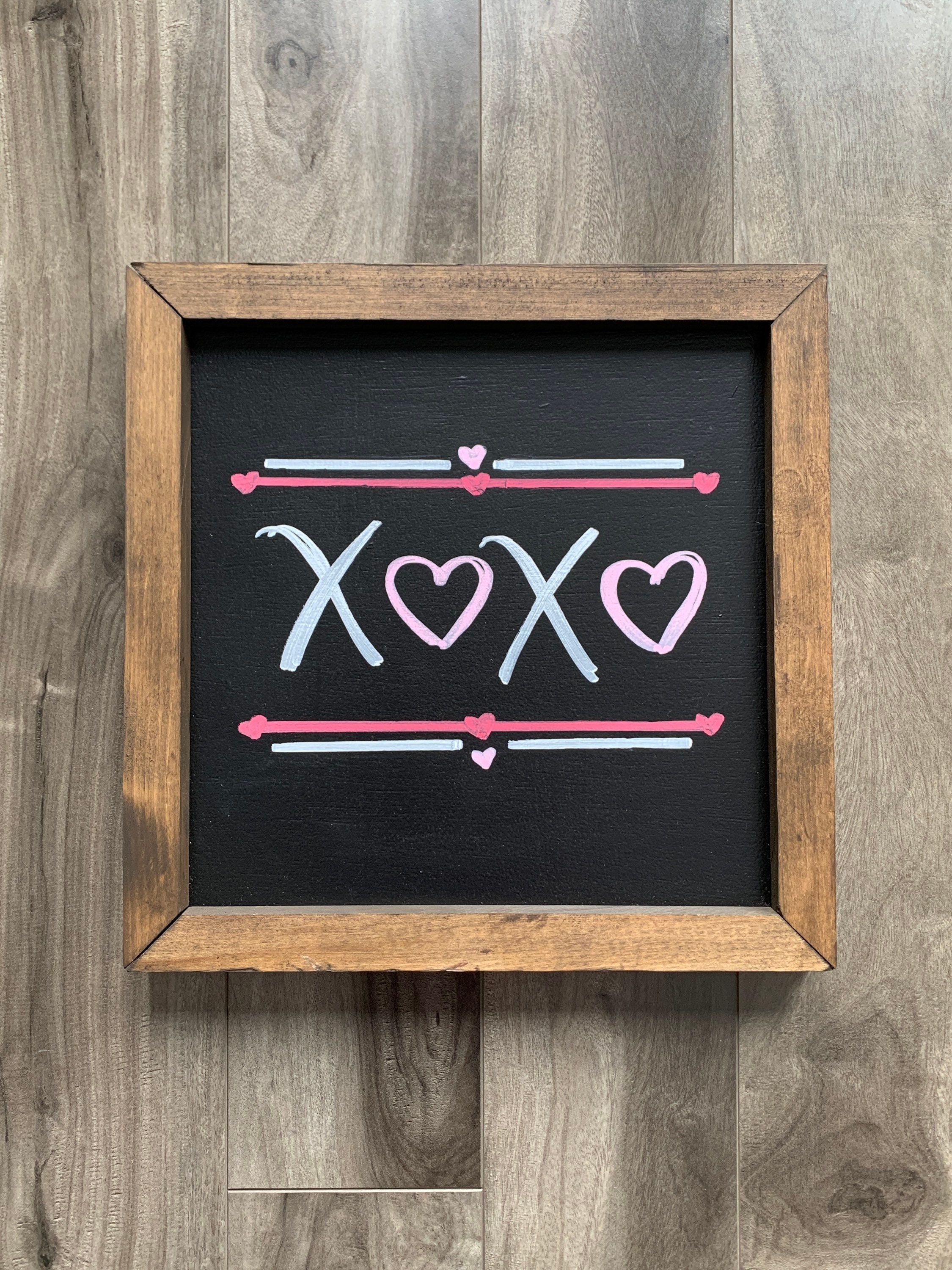 Xoxo Valentines Chalkboard Sign brown frame Etsy