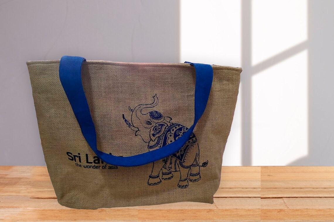 Sri lanka Elephant Jute bag eco friendly bag jute material Etsy