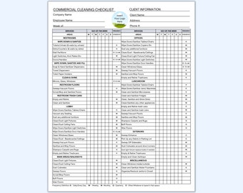 Cleaning Checklist Template, Janitorial Cleaning Business, Commercial Cleaning Service, Frequency Chart, Janitor Schedule, Janitorial Forms