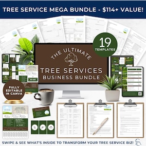 Tree Service Contract, Tree Cutting Invoice, Tree Trimming Social Media Post Templates, Arborist Business Forms, Tree Removal Estimate, TS01