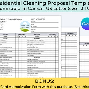 Cleaning Service Proposal, Residential Cleaning Business, Cleaning Proposal Template, Cleaning Business Estimate, Cleaning Business Quote