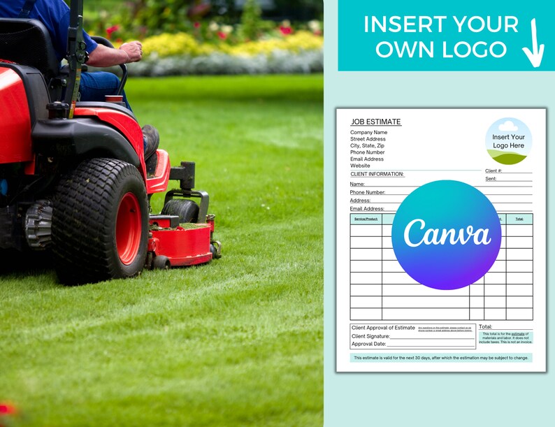 Landscaper Job Estimate Solo Operator Lawn Care Job Proposal Etsy