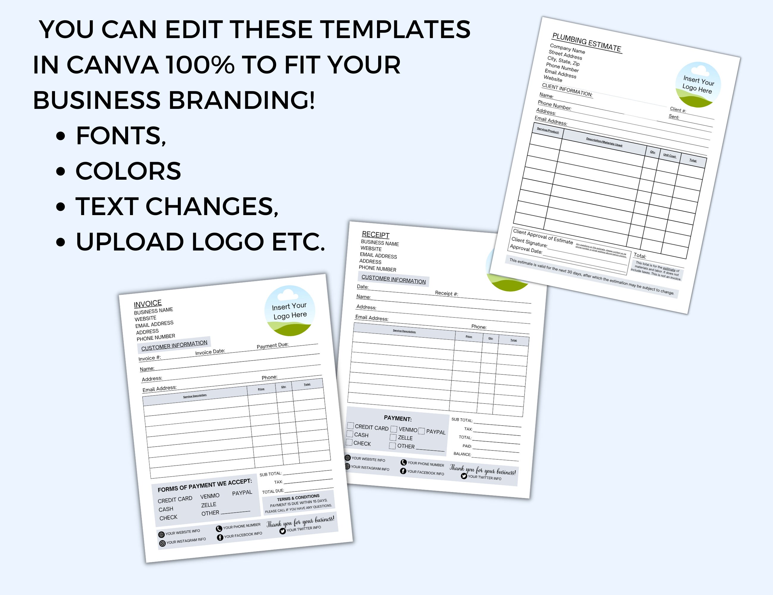 Plumbing Estimate, Plumbing Business Templates, New Home Plumbing