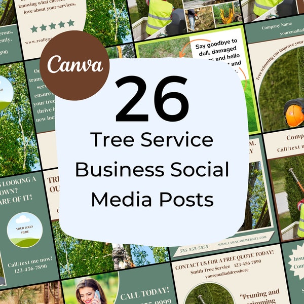 Instagram Post for Tree Service Business, Facebook Post for Tree Trimming, Social Media Templates for Tree Removal Business, Tree Care