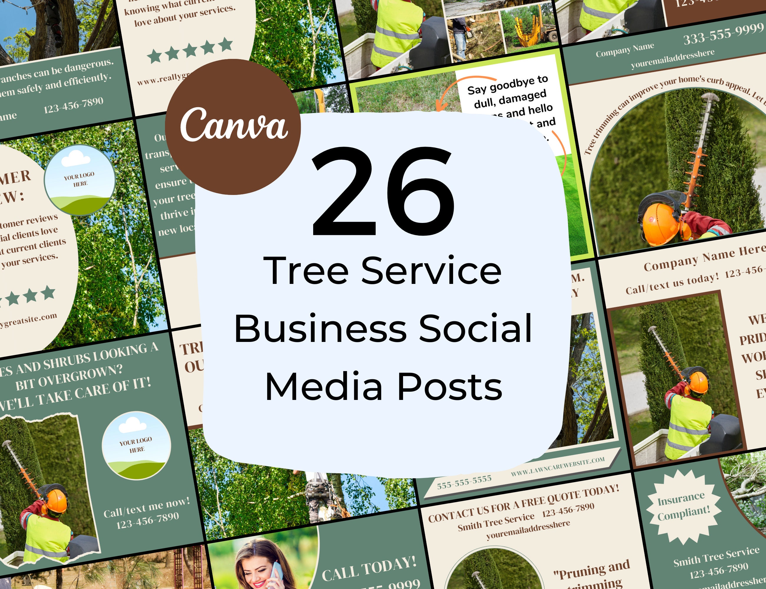 Instagram Post for Tree Service Business, Facebook Post for Tree Trimming, Social Media