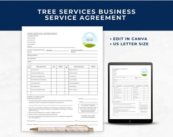 Tree Care Service Agreement, Residential Tree Trimming, Outdoor Property Maintenance, Client Agreement Forms, Simple Arborist Contract, TS01