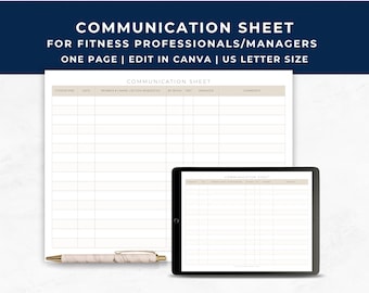 Fitness Communication Sheet for Personal Trainers, Internal Member Action Request Tracker, Staff Handoff Form, Gym Manager Log Sheet, PRT01