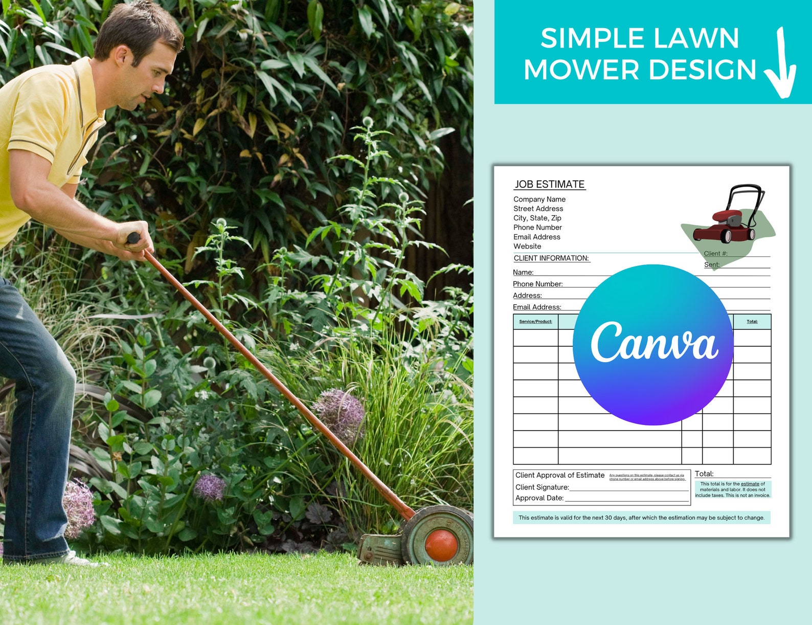 Landscaper Job Estimate Solo Operator Lawn Care Job Proposal Etsy