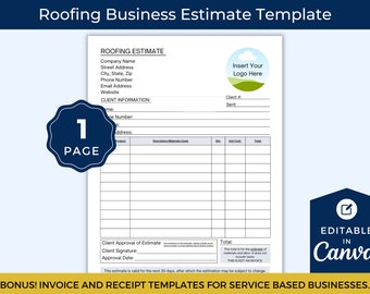 Roofing Estimate, Roofing Business Templates, New Home Roofing Estimate, Roofing Maintenance, Roofing Company, Roofing Service Quote, Roofer