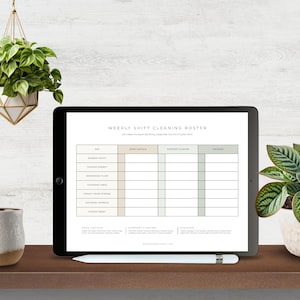 Simple Cleaning Rotation Chart Staff Cleaning Rotation Chart, Cleaning Schedule for Business, Weekly ...