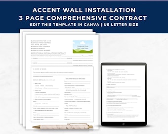 Accent Wall Installation Contract, Construction, Home Improvement, Interior Design, Wall Installation, Custom Wall Design, Client Agreement