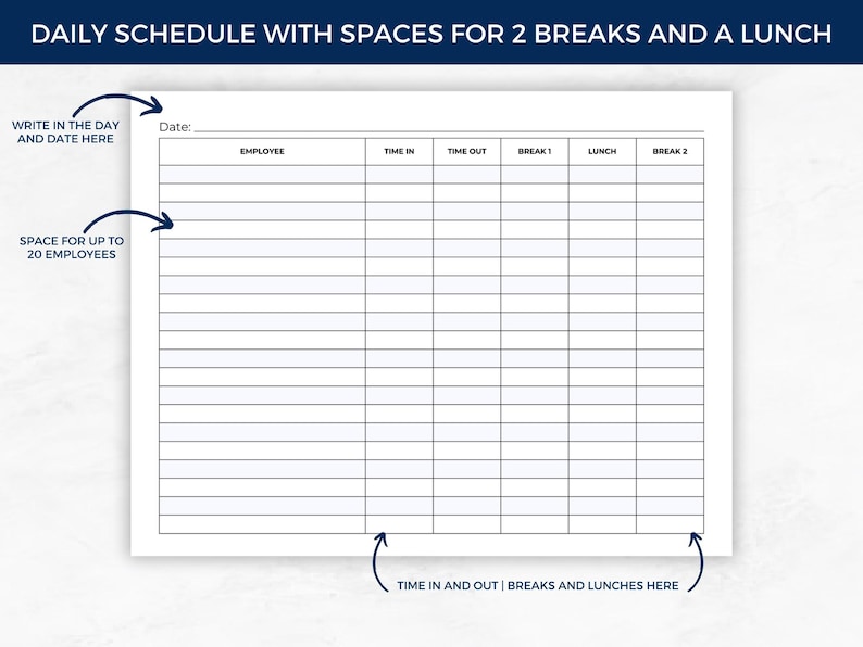 Employee Schedule, Weekly Schedule, Daily Schedule, Work Schedule Tool ...