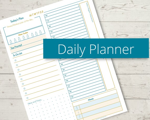 Daily Planner and Tracker Printable | Etsy