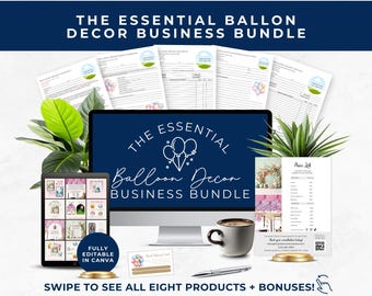 Balloon Decor BUNDLE, Contract, Client Referral Card, Invoice, Estimate, Questionnaire, Balloon Artist, Social Media Posts, Price List, BB01