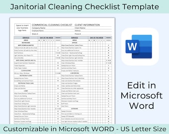 Checklist for Cleaning Service, Janitorial Cleaning Checklist, Janitorial Frequency Chart, Janitors Schedule, Commercial Cleaning Business,