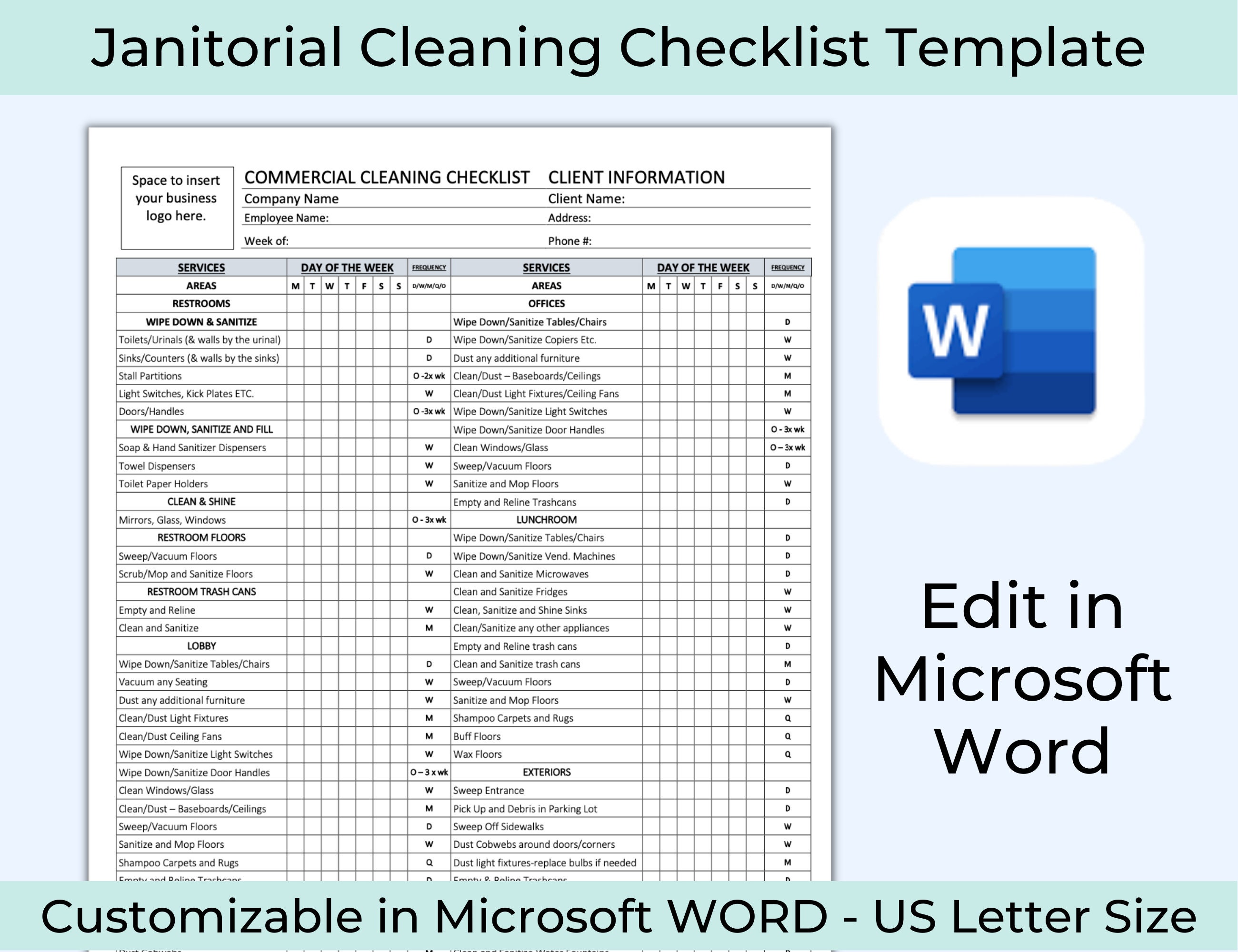 Checklist For Cleaning Service Janitorial Cleaning Checklist Checklist For Cleaning Service Janitorial Cleaning Checklist