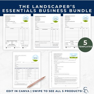 Lawn Maintenance Contract, Lawn Care Agreement, Yard Care Job Invoice, Landscaping Contract, Landscaper Receipt, Grass Mowing Job Estimate
