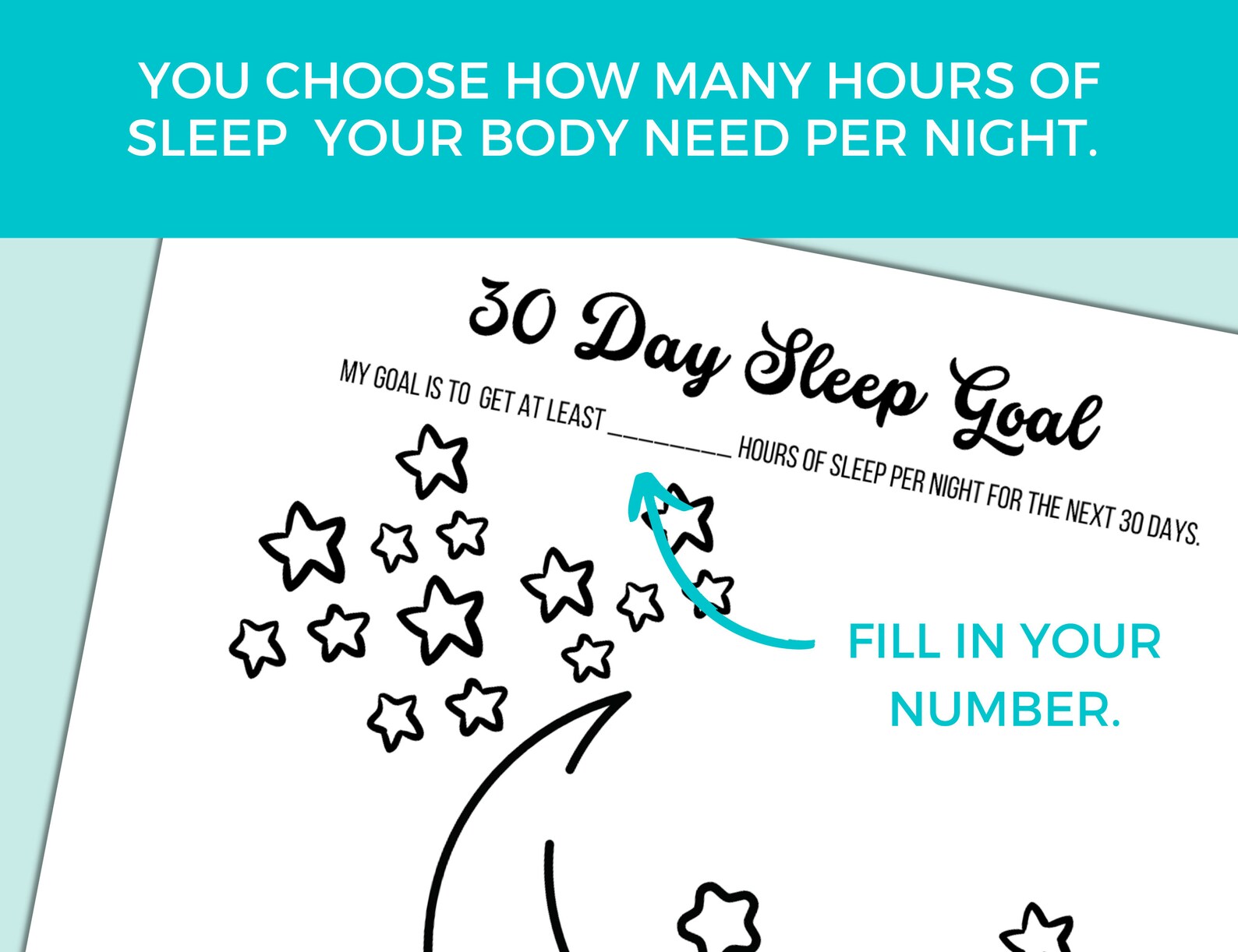 30 Day Sleep Goal Sleep Tracker Sleep Challenge Printable Etsy
