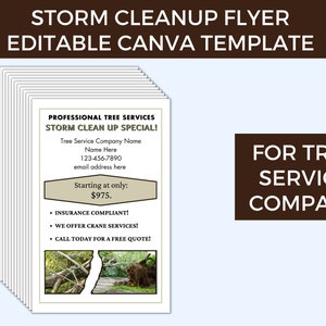 Editable Storm Cleanup Flyers, Tree Service Flyer Template, Tree Care Cleanup, Storm Cleanup Flyer, Tree Cleanup Flyer, Tree Service Company