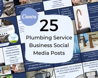 Instagram Post for Plumbing Service, Facebook Post for Plumbers, Social Media Templates for Plumbing Business, Plumbing Contractor Company